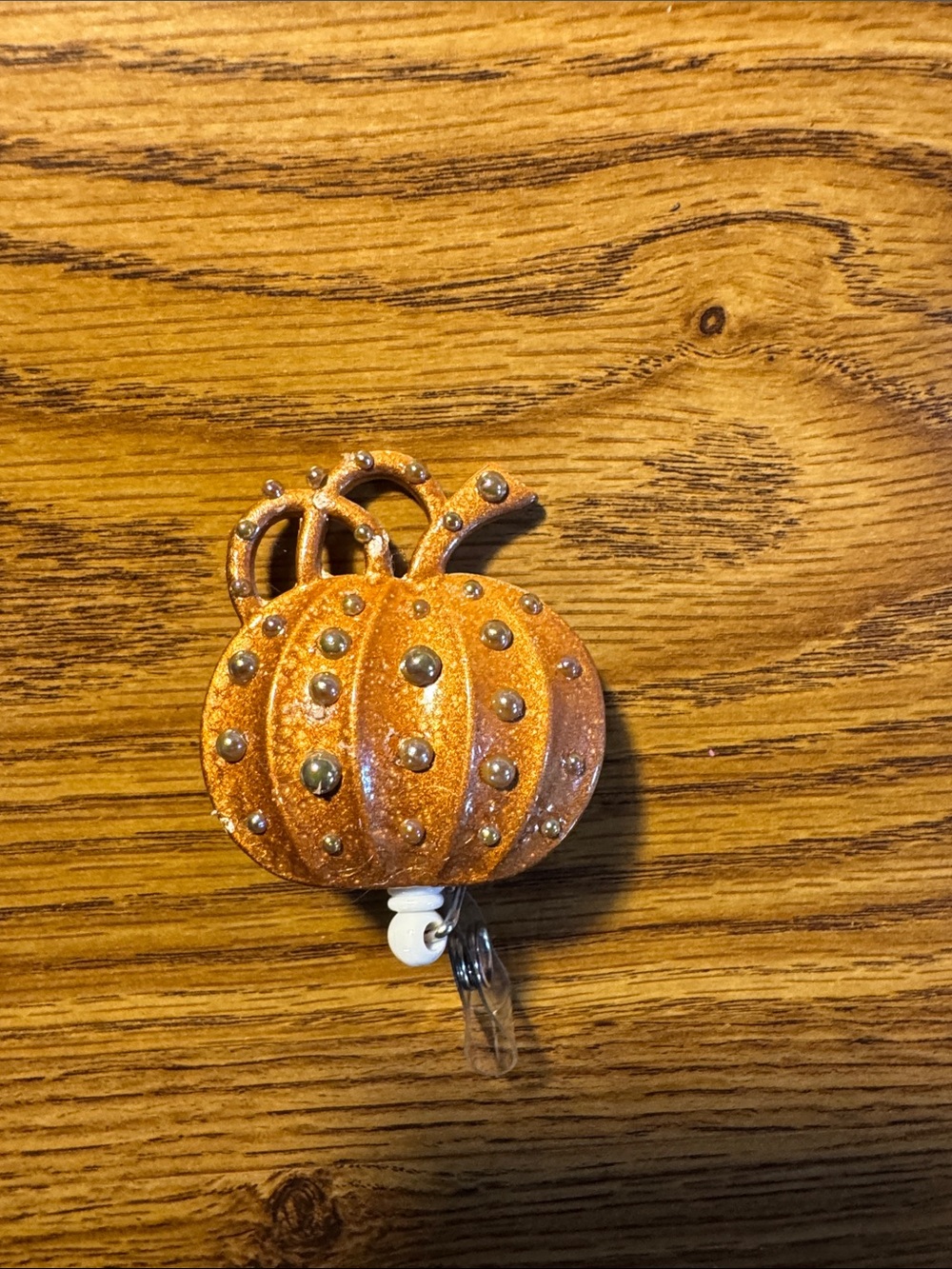 Fall Pumpkin Bling Badge Holder Badge Pull Badge Buddy Nurse Teacher Badge